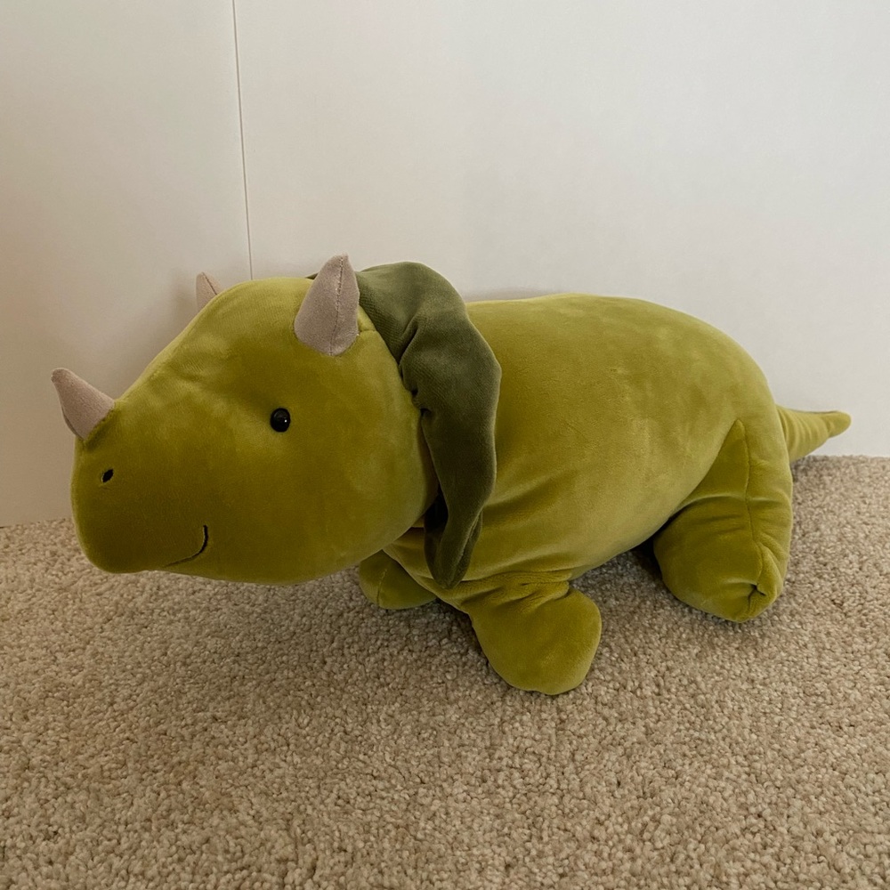 Jellycat London RARE Mellow Mallow green triceratops dinosaur